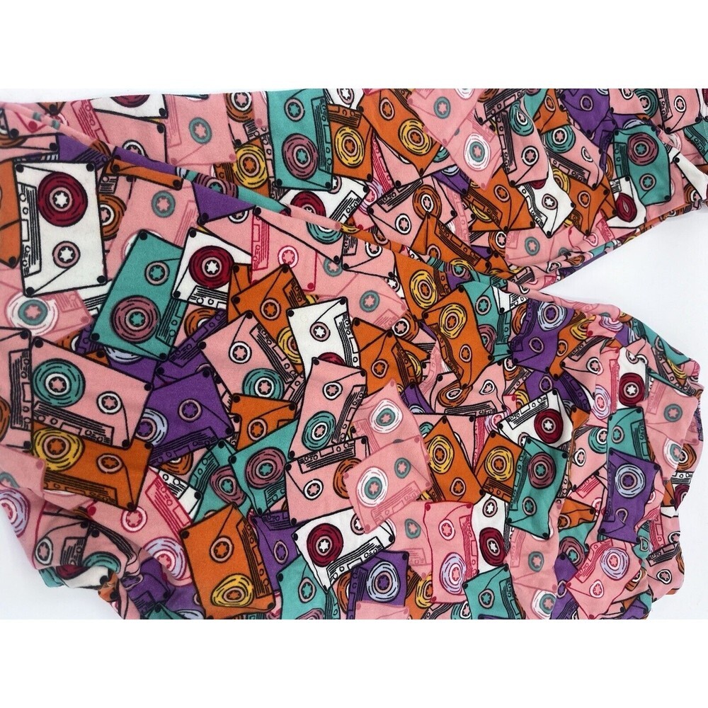 Womans Tall & Curvy LULAROE Leggings Cassette Tapes T&C NEW Vintage Music